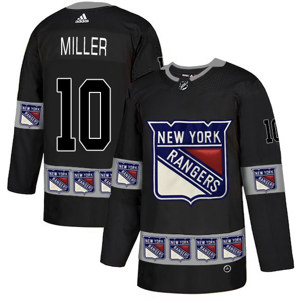 Men New York Rangers #10 Miller Black Adidas Fashion NHL Jersey->customized nhl jersey->Custom Jersey